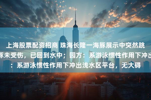 上海股票配资招商 珠海长隆一海豚展示中突然跳出水池，目击者：海豚未受伤，已回到水中；园方：系游泳惯性作用下冲出浅水区平台，无大碍